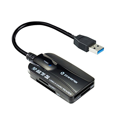 Zoweetek® SuperSpeed Multi-in-1 USB 3.0 Kartenleser Kartenlesegerät mit zwei TF/SD Kartenslots für SD, SD-HC, SD-XC, MMC, RS-MMC und Micro SD Karten