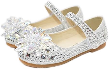 Kids Toddler Girls Wedding Glitter Mary Janes Princess Party Dress Flat Casual Shoes (1 UK Little kid, White)