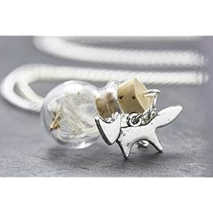 echte Pusteblume Fuchs Kette Anhänger silber