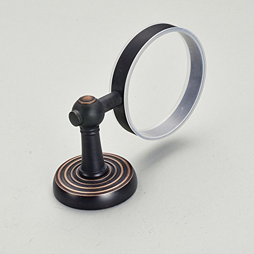 Weare Home Antik Retro Vintage Design Schwarz Öl rubbed Bronze finished Wandmontag Bohren Messing Toilettenbürstenhalter mit Becher aus Keramik für Badezimmer Dusche Küche - 8