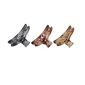 AccessHer jewellery Multi Color Acrylic Material Stone clip hair accessories For Women and girls pack of 3