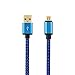 Produktbild FQIAO Micro USB Kabel 3.3ft (1m) Anti-Wrap Durable Nylon Geflochten Schnelle Geschwindigkeit Synchron Übertragung und Aufladung für Samsung HTC HUAWEI LG Moto(Blau)