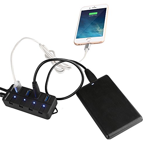 Vemont super speed 4-Port USB 3.0 Hub mit Netzteil und Ein/Aus-Schalter für Apple MacBook/ MacBook Air/ MacBook Pro/ Mac Mini/ iMac/ MacPro/ Windows Laptops und Ultrabooks - 3