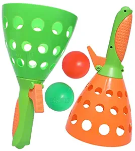 Toyshine Big Size Shoot Ball Launch and Catch Ball Game Set, Indoor and Outdoor Garden Toy Set for Kids