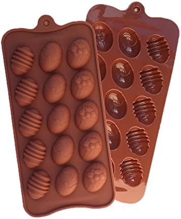 Ludan 15 Cavities Chocolate Mini Dorable Egg Silicone DIY Non Stick High Temperature Resistance Cake Decorating Mold, Pudding Ice Sugar Donuts Chocolate Soap Mould