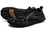  Voovix Herren Damen Barfußschuhe Fitnessschuhe Laufschuhe Minimalistische Traillaufschuhe Trekkingschuhe Wanderschuhe Outdoor Sneaker im Sommer Schwarz44