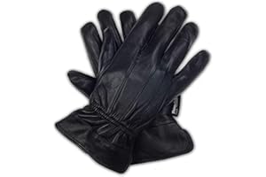 Hand Fellow Guantes de cuero genuino Guantes de invierno para hombre Forro cálido Guantes de conducción con pantalla táctil Negro