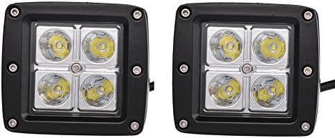 2-Pack 12W 6000K 10-30V DC Daylight LED Work Light Spot Beam Driving Fog Lamp for Off-road Truck Car ATV SUV Jeep Boat VTX-12WD