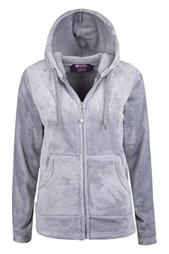 Mountain Warehouse Snaggle Womens Hooded Insulating Full Zip Pockets Adjustable Fleece Grey 12