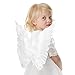 Produktbild Engelsflügel Kostüm aus Federn Engel Flügel für Halloween Karneval Cosplay Fasching (Kinder, Weiß)