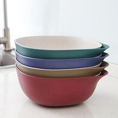 gossipboy 2-in-1 Mehrzweck Kunststoff & Weizen Stroh Ablauf Korb Schale Food Wash Waschbeckensiebe klappbar abtropfsieben Küche Sieb für Gemüse Obst Küche Werkzeug khaki - 3