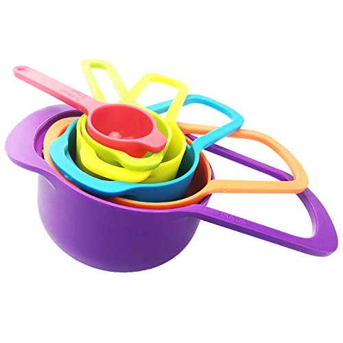 Messlöffel Messbecher Set für Küche Kochen Backen, Kunststoff, 6 Stück - 2