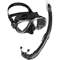 Cressi Mare Combo, Set Maschera Sub Perla e Snorkel Mexico Unisex &ndash; Adulto, Nero, Unica