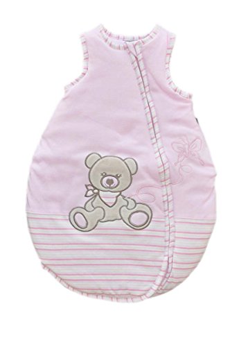 Jacky Baby Girl's All-Season Sleeping Bag, Sleeveless, 100% Cotton Pink, Size 9 - 12 months 74 - 80 cm 350012
