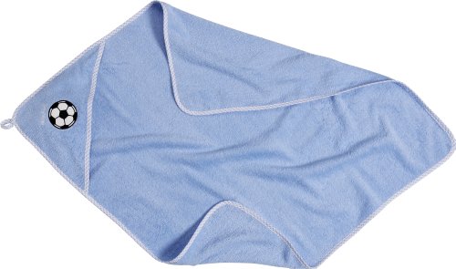 Playshoes Boy's Terry Hooded Towel, 75x75 cm Bathrobe, Blue, One Size