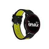 YWYU Mode Smart Watch Armband Schlaf Monitor Bluetooth Schrittzähler Kamera Smart Armband Druckmessung Touchscreen Sportuhr (Farbe : Gelb)