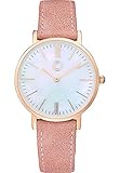 C-Collection by CHRIST Damen-Armbanduhr Analog Quarz One Size, Perlmutt, rosa