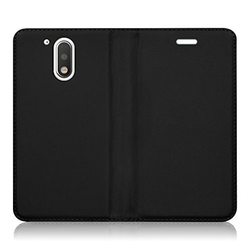kwmobile Funda para Motorola Moto G4   Moto G4 Plus - Carcasa para m  vil de  Cuero sint  tico  - Case  Plegable  en  Negro 