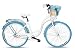 Produktbild Goetze Colours 28 Zoll Damen Citybike Stadtrad Damenfahrrad Damenrad Hollandrad Retro-Design 3-Gang Korb Hinterradbremse LED-Beleuchtung Weiß-Blau