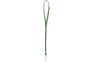 WWW.KARTEO.DE Lanyard vert tour de cou pour clés avec mousqueton pour porte-cartes d’identité Badge nominatif ou clé