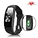 Produktbild LASUAVY Fitness Tracker mit Herzfrequenz Fitness Armbanduhr Wasserdicht Armbänder Damen Herren Android IOS