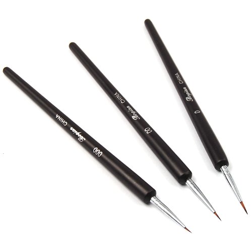 Outdoortips 3 x UV Nail Art Design Painting Pen Detailing Brushes