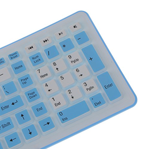 MagiDeal Faltbar USB-Empfänger Silikon Tastatur Wireless Bluetooth Keyboard 2.4Ghz für PC, Laptop & Notebook – Blau - 3
