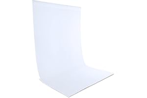 Zdada Weißer Fotohintergründe 1.5x2.1M, Faltbarer Weißer Fotoleinwände Hintergründe, Waschbarer Polyester Fotohintergrund, Studiohintergrund für Fotostudio, Video, Live Streaming, Meeting, Gaming