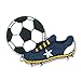 Produktbild Aufnäher/Bügelbild - Fußball Fußballschuh Sport - weiß - 6x4,3cm - Patch Aufbügler Applikationen zum aufbügeln Applikation Patches Flicken
