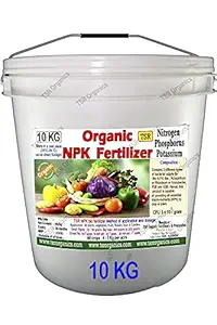 TSR Organic Fertilisers & Pesticides 3-in-1 Organic NPK Garden Fertilizer 10 kg Bucket with Organic Nitrogen Phosphorous Potassium bio Fertilizer granules
