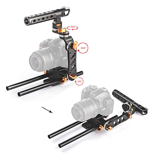 Tarion TA2 Cam  ra vid  o cage en Alliage d aluminium pour tous les appareils photo reflex num  riques Canon 5D2   5D3 et Sony A7S   A7R II   cam  ras GH4 etc 