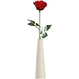 White Ceramic Bud Vase Single Flower Small Bud Decorative Floral Vase Home Decor Floral Centerpieces Modern Minimalism Vase for Bedroom Living Room Office Desk Decor
