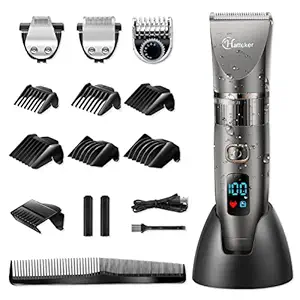 Hatteker Mens Beard Cordless Hair Trimmer Clipper Detail 3 In 1 Cutting Kit Grooming Waterproof - Black
