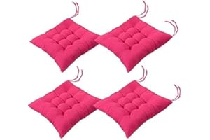 HULKAY 4 PCS Soft Chair Pads, Chair Seat Pads with Ties, Chair Cushions Dining Room for Garden Patio Kitchen Dining