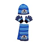  STAR WARS - Conjunto de Gorro, Guantes y Bufanda para niño Azul Marino Talla única