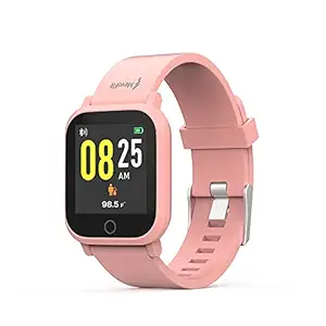 MevoFit AIR X1 - Smart Watch & Fitness Tracker Band for Men & Women | Body Temperature, Heart Rate, Sleep, Color Monitor (Sand Pink)