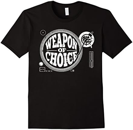 Men's Weapon Of Choice Vinyl Dj Turntable Record Djing T-Shirt Large Black