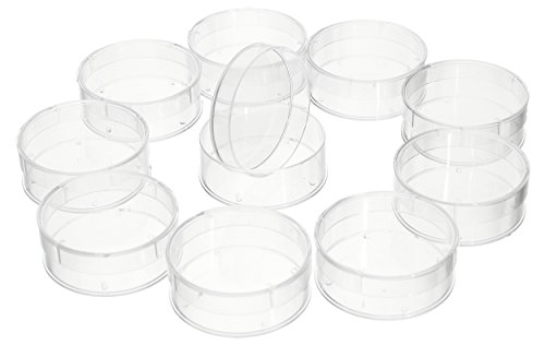 10 Acryl Döschen / Tiegel mit Deckel für Perlen, DIY, Nail Art, Wimpern, Angler, AUF1