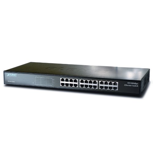 PlanetFast Ethernet Switch N-Way 24-Port 10/100 Mbps 24x RJ45 Rack Mount