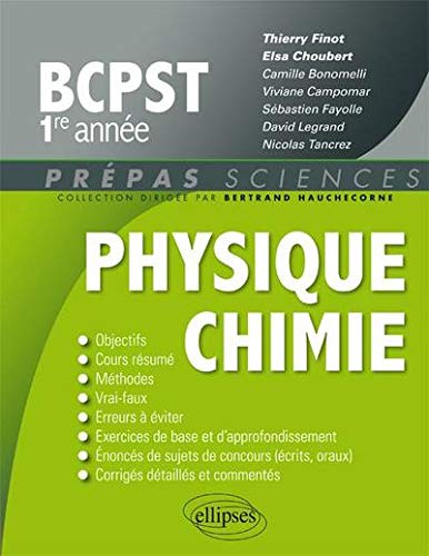 Physique Chimie BCPST 1re Année Physique Chimie BCPST 1re Année
