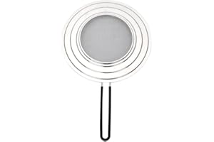 KOORIUM Frying Pan Splatter Guard, Foldable Splatter Screen for Frying Pan, 2PCS Stainless Steel Grease Splatter Guard with Silicone Handle