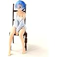 YOURKARTS.COM Re:Zero Anime Characters Girl Dashboard Decoration, 15 cm, for Car Interior (Rem Sitting on Chair)