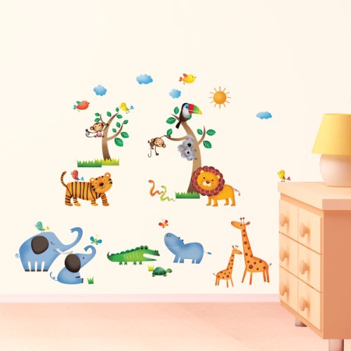 Decowall DW-1206 Jungle large Wall Stickers/Kids wall decals/wall transfers/wall tattoos/wall sticker
