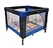 FoxHunter Baby Travel Playpen Infant Square Cot Bed Play Pen With Side Entry Portable Foldable Blue New