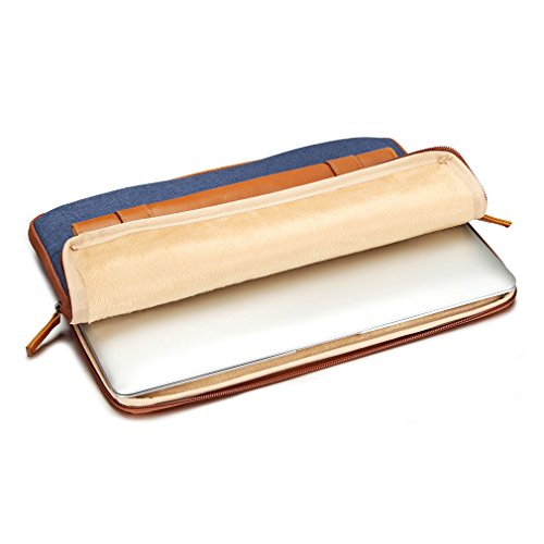 DOMISO 14 Zoll Aktentasche Stil Laptophülle Tragetasche Tragetasche Abdeckung Mit Griff Laptop Sleeve Notebook Cover , Blau - 6