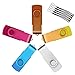 Produktbild Uflatek 5piezas 4 GB USB-Sticks Rotate Speicherstick Hi-Speed Memory Stick USB 2.0 Mehrfarbig Pendrive Data Datenspeicher - Orange/Gelb/Weiß/Azurblau/Rosa Rose