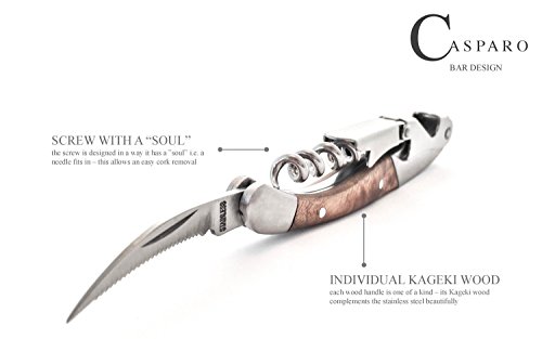 Professioneller Korkenzieher & Flaschenöffner | Sommelier & Laguiole Kellnermesser | Premium Weinöffner | edles Weinzubehör | Casparo Design - 5
