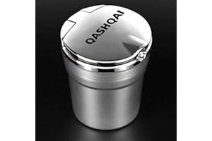 CWEN Für Nissan Qashqai J11 X-Trail Murano mit LED-Lichter Auto Logo Kreative Persönlichkeit Aschenbecher Creative Zigarette Mülleimer Accessori (Color Name : Silver)