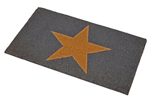Premium Stern Fußmatte aus Gummi und Kokosfasern, 75 x 46 cm | ✓ 3 kg Fußabtreter verhindert verrutschen ✓ Robuste & repräsentative Schmutzfangmatte, Sauberlaufmatte, Schmutzmatte ✓ Fußabstreifer für Eingangsbereich von Haus und Wohnung