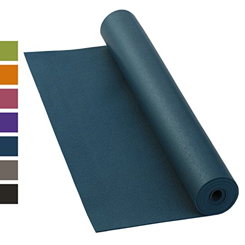 Yogamatte KAILASH PREMIUM, günstig & robust, rutschfest, schadstoffrei nach Ökotex 100, 183 x 60cm, 3mm dünne Privat- und Studiomatte, phtalatfrei, maschinenwaschbar (blau)
